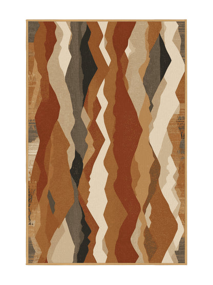 Desert Horizons Mirage Currents - Premium Dark Gold Modern Area Rug | Plush & Washable Options | Rugolution Home Decor