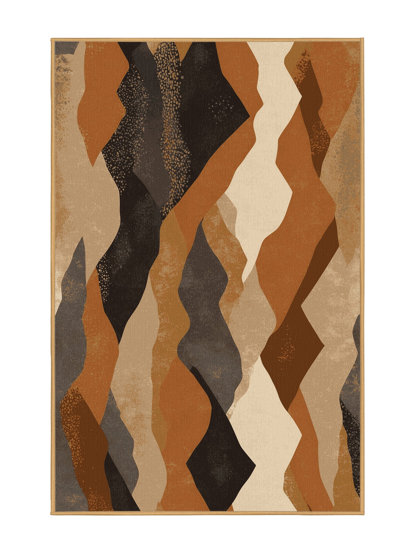 Desert Horizons Starbound Peaks - Premium Dark Gold Modern Area Rug | Plush & Washable Options | Rugolution Home Decor