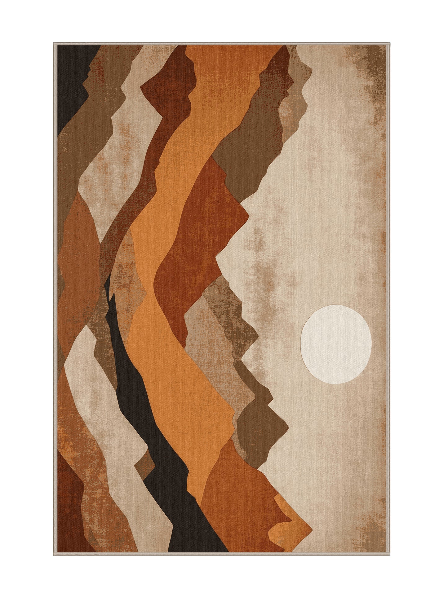 Desert Horizons Shadowed Mesa - Premium Desert Sand Modern Area Rug | Plush & Washable Options | Rugolution Home Decor