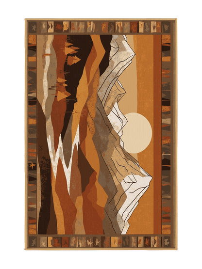 Desert Horizons Celestial Canyon - Premium Dark Gold Modern Area Rug | Plush & Washable Options | Rugolution Home Decor