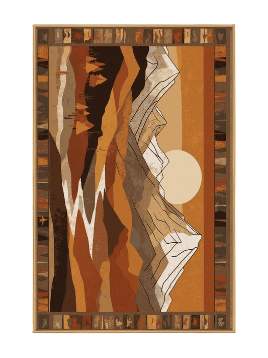 Desert Horizons Celestial Canyon - Premium Dark Gold Modern Area Rug | Plush & Washable Options | Rugolution Home Decor