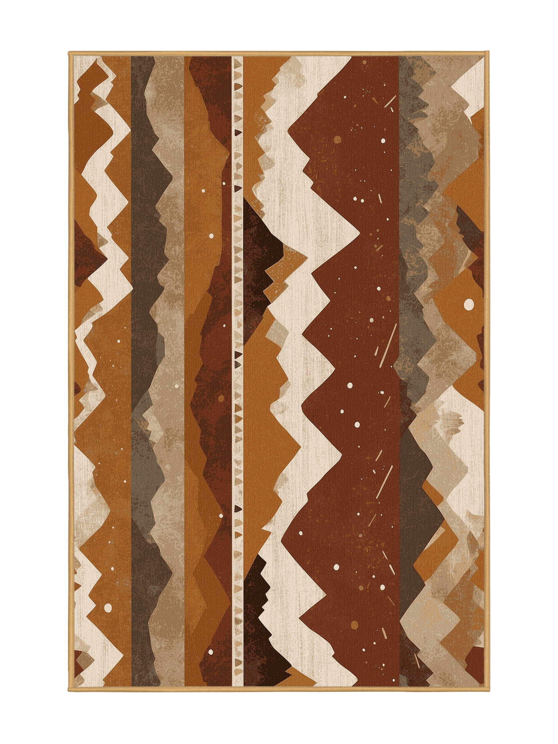 Desert Horizons Eternal Ridge - Premium Dark Gold Modern Area Rug | Plush & Washable Options | Rugolution Home Decor