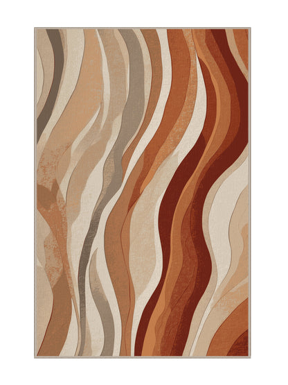 Dunes of Light Amber Tides - Premium Desert Sand Modern Area Rug | Plush & Washable Options | Rugolution Home Decor