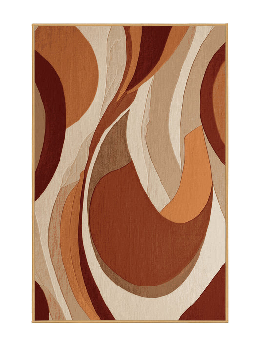 Dunes of Light Twilight Ripple - Premium Blood Red Modern Area Rug | Plush & Washable Options | Rugolution Home Decor