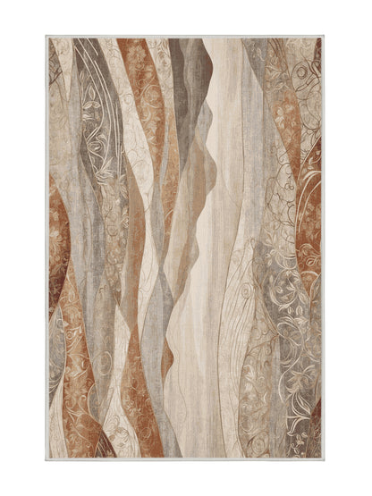 Dunes of Light Erosive Lines - Premium Dark White Modern Area Rug | Plush & Washable Options | Rugolution Home Decor