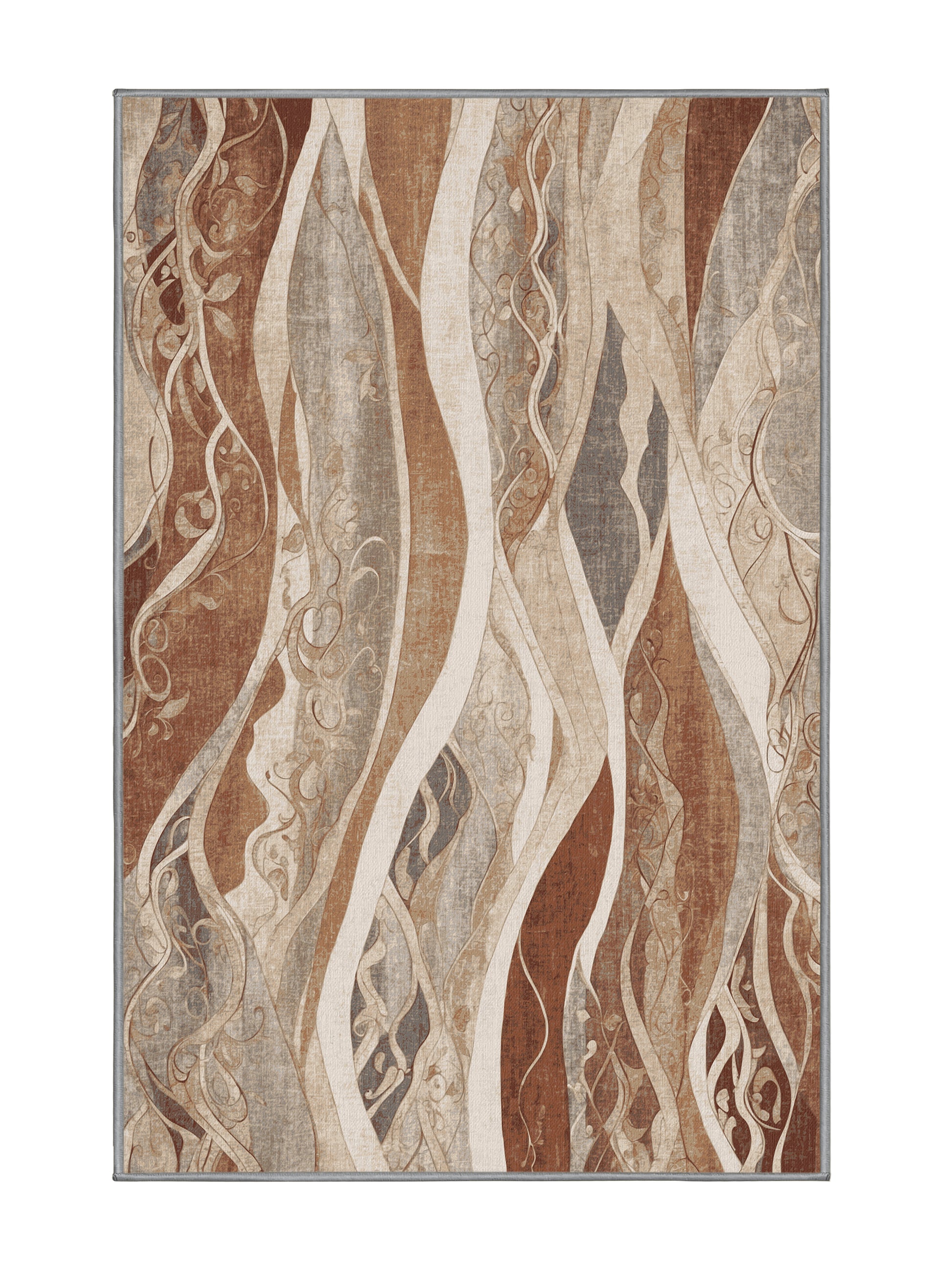 Dunes of Light Shadowed Tides - Premium Sandstone Modern Area Rug | Plush & Washable Options | Rugolution Home Decor