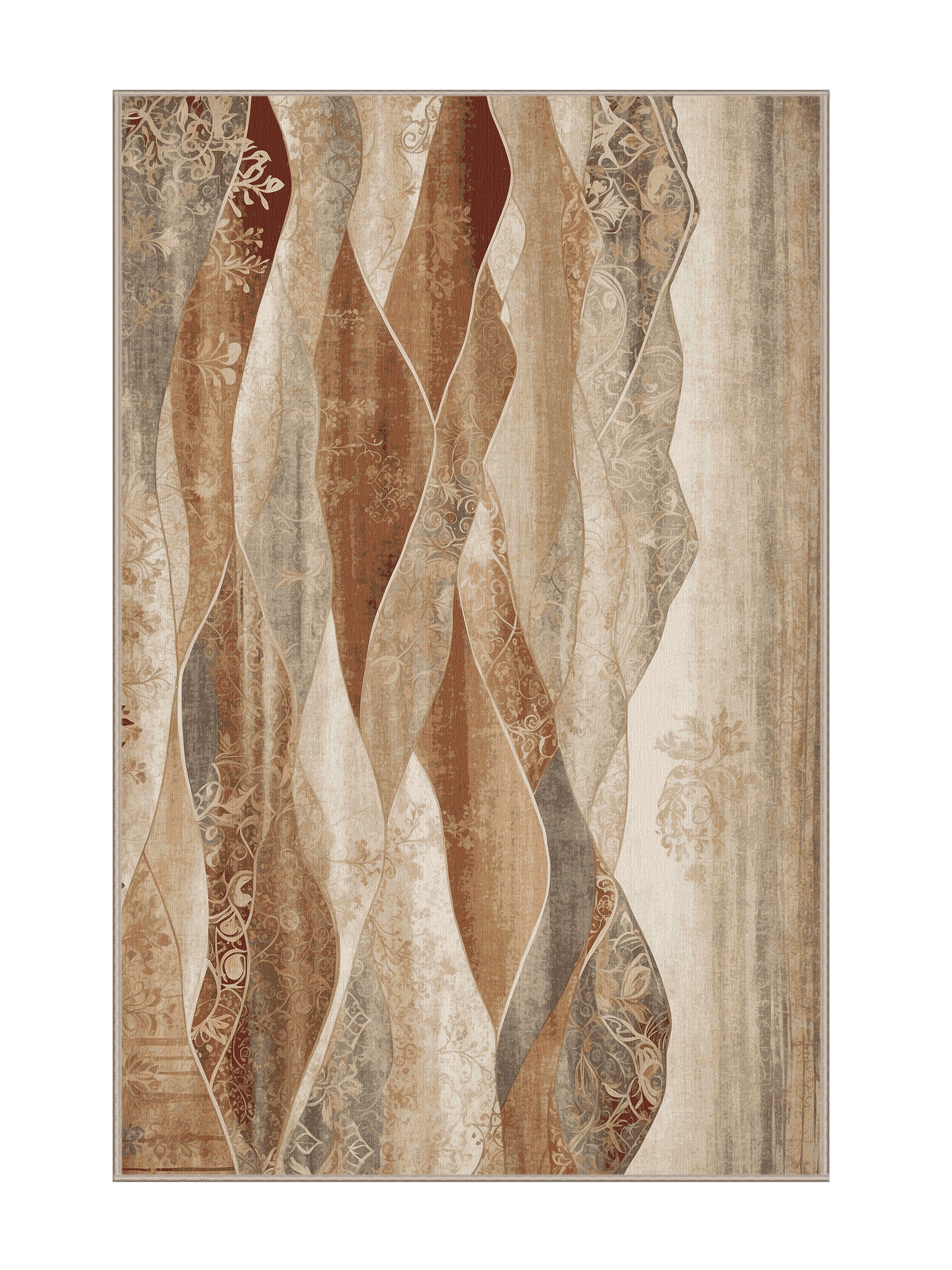 Dunes of Light Cascading Drift - Premium Tan (W3C) Modern Area Rug | Plush & Washable Options | Rugolution Home Decor