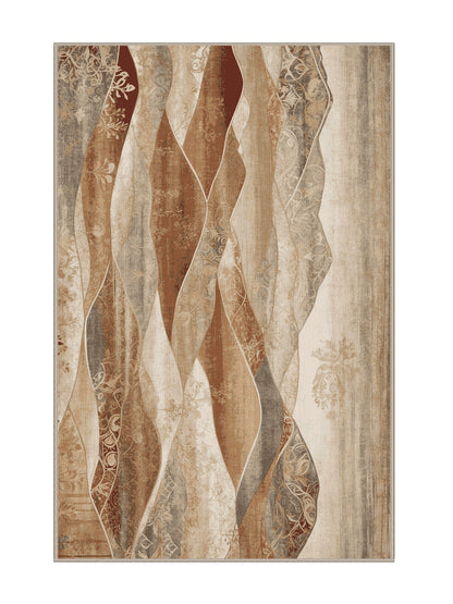 Dunes of Light Cascading Drift - Premium Tan (W3C) Modern Area Rug | Plush & Washable Options | Rugolution Home Decor