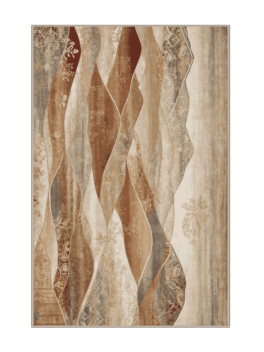 Dunes of Light Cascading Drift - Premium Tan (W3C) Modern Area Rug | Plush & Washable Options | Rugolution Home Decor