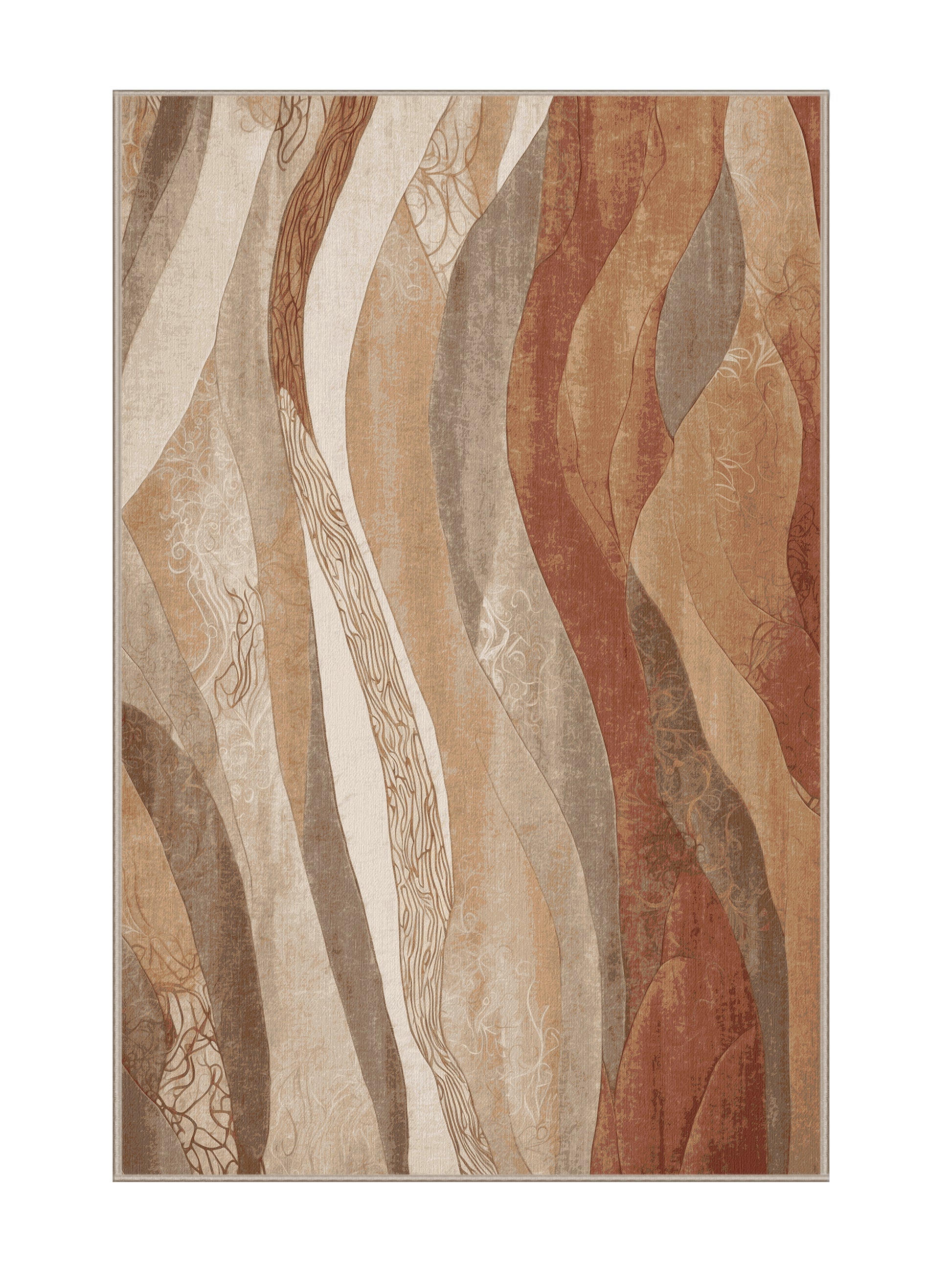 Dunes of Light Horizon Bloom - Premium Tan (W3C) Modern Area Rug | Plush & Washable Options | Rugolution Home Decor