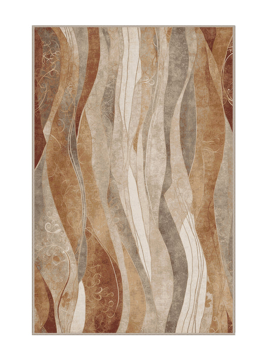 Dunes of Light Twilight Sands - Premium Tan (W3C) Modern Area Rug | Plush & Washable Options | Rugolution Home Decor