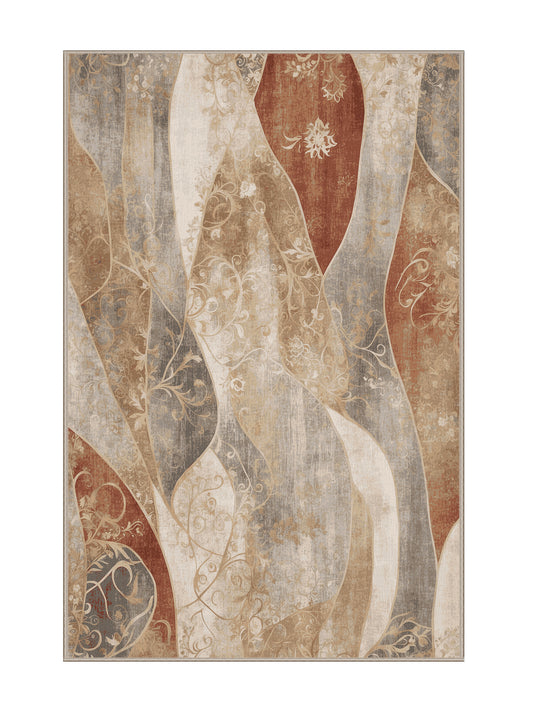 Dunes of Light Fluid Mirage - Premium Tan (W3C) Modern Area Rug | Plush & Washable Options | Rugolution Home Decor