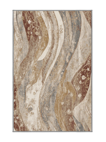 Dunes of Light Serene Tide - Premium Sandstone Modern Area Rug | Plush & Washable Options | Rugolution Home Decor