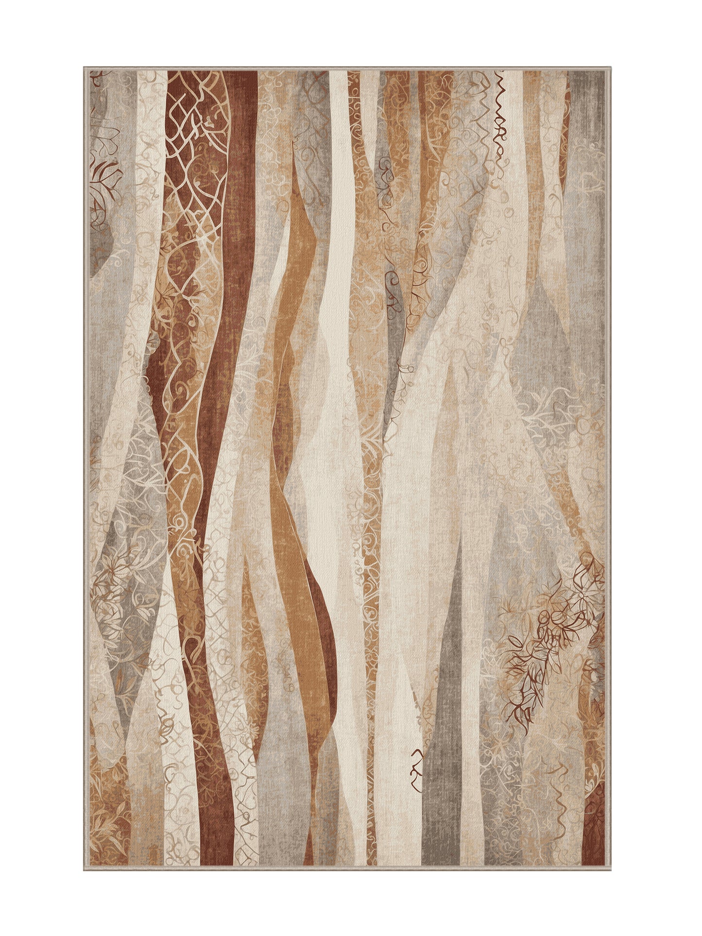 Dunes of Light Lunar Tides - Premium Tan (W3C) Modern Area Rug | Plush & Washable Options | Rugolution Home Decor