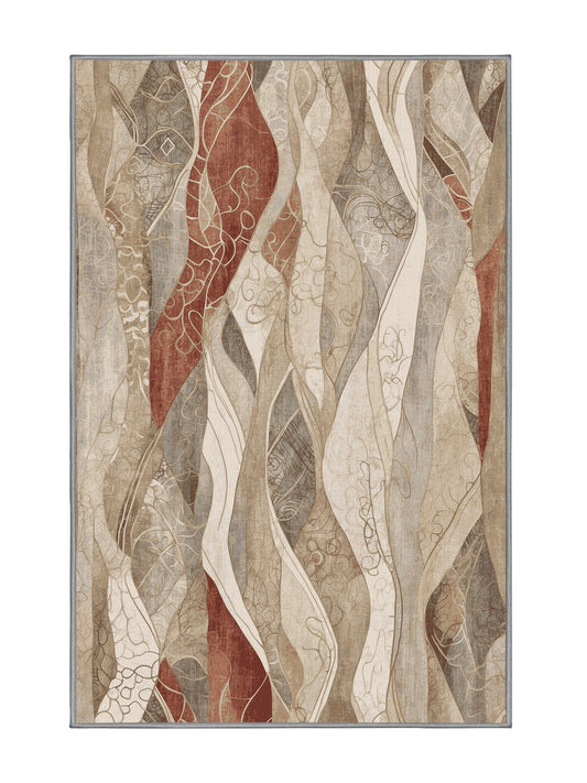 Dunes of Light Echoed Glow - Premium Sandstone Modern Area Rug | Plush & Washable Options | Rugolution Home Decor