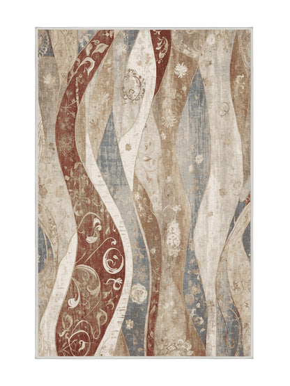 Dunes of Light Terra Bloom - Premium Dark White Modern Area Rug | Plush & Washable Options | Rugolution Home Decor