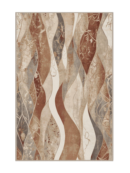 Dunes of Light Windswept Veil - Premium Tan (W3C) Modern Area Rug | Plush & Washable Options | Rugolution Home Decor