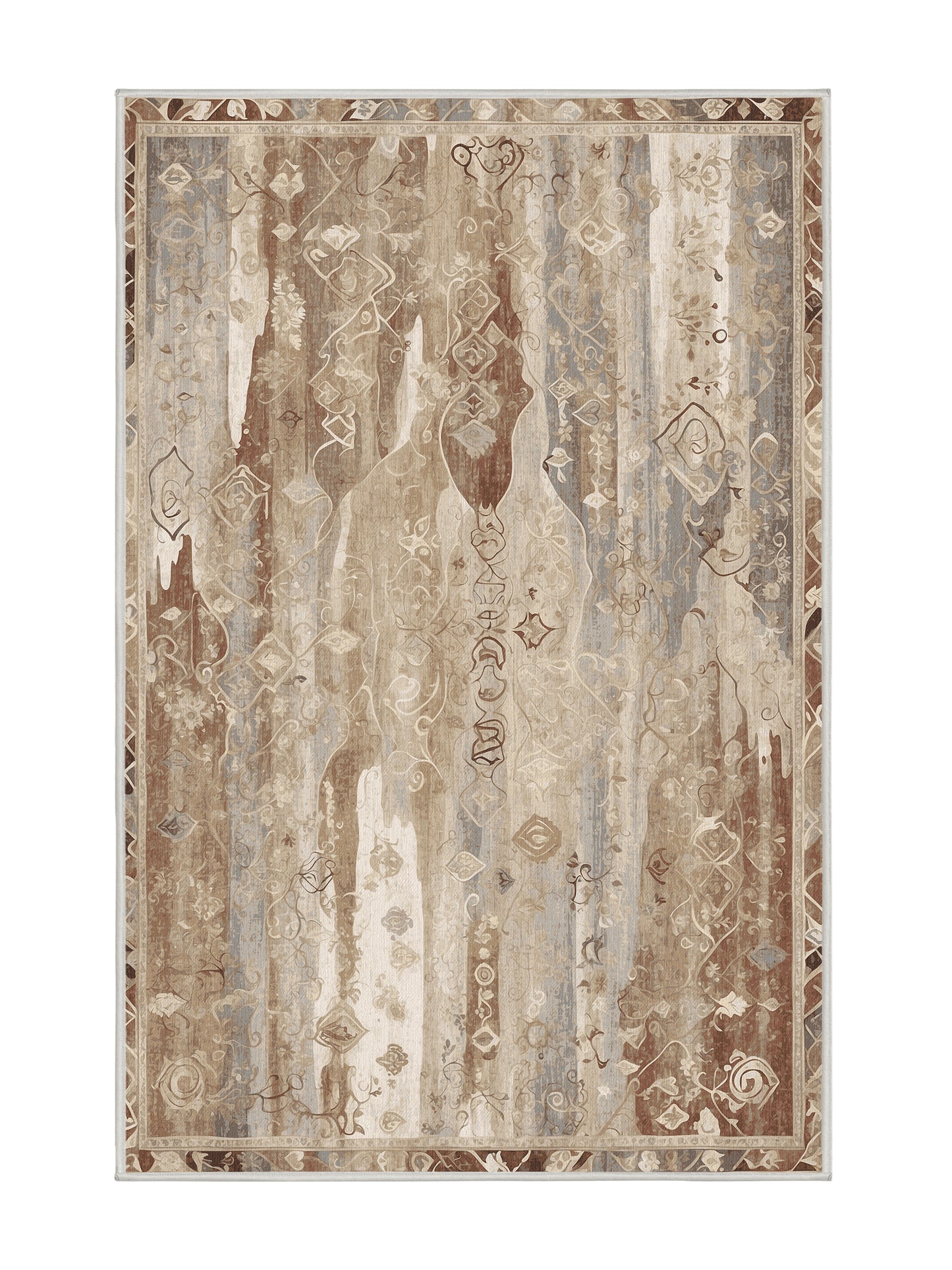 Dunes of Light Cascading Layers - Premium Champagne Modern Area Rug | Plush & Washable Options | Rugolution Home Decor