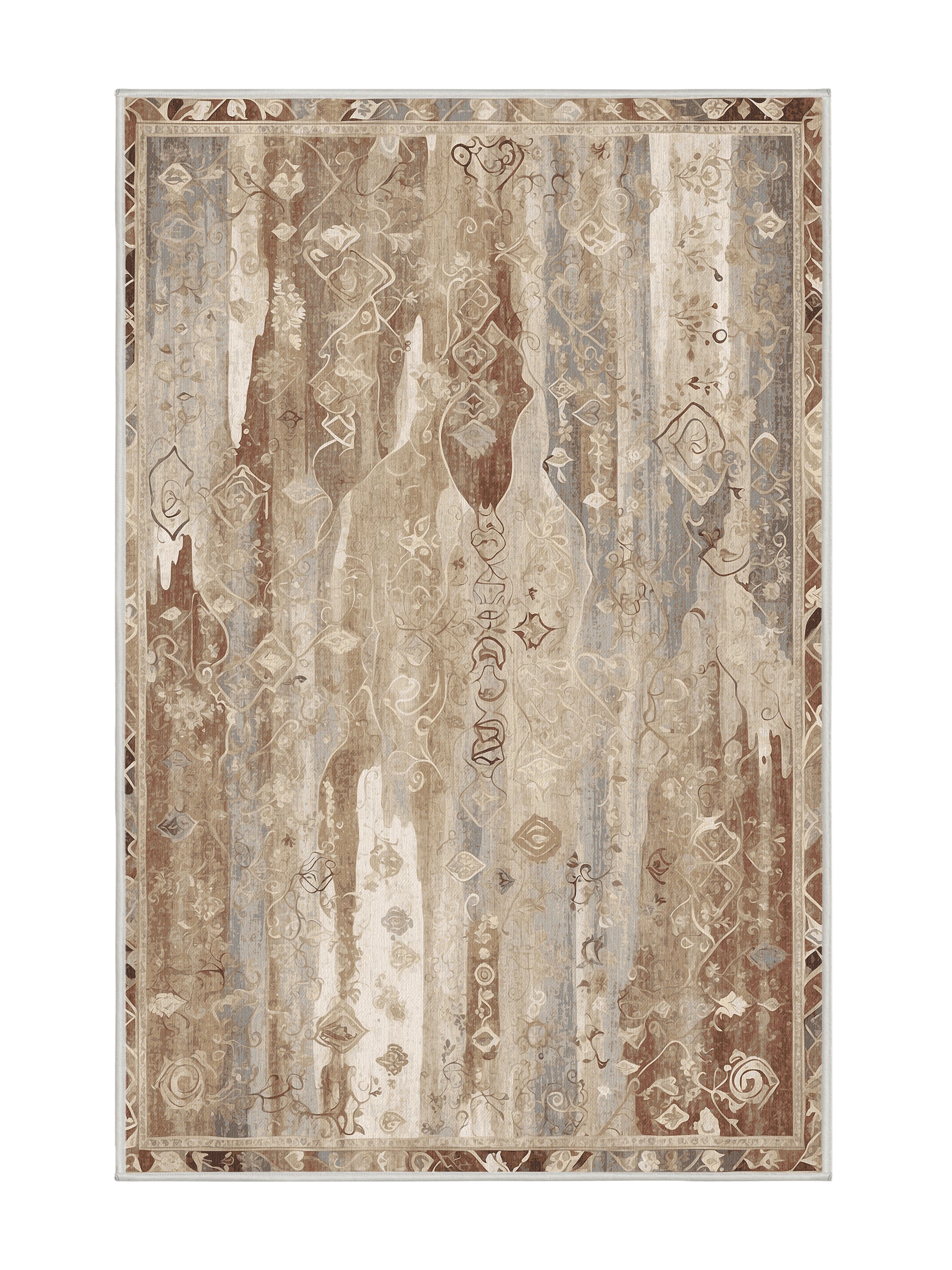 Dunes of Light Cascading Layers - Premium Champagne Modern Area Rug | Plush & Washable Options | Rugolution Home Decor