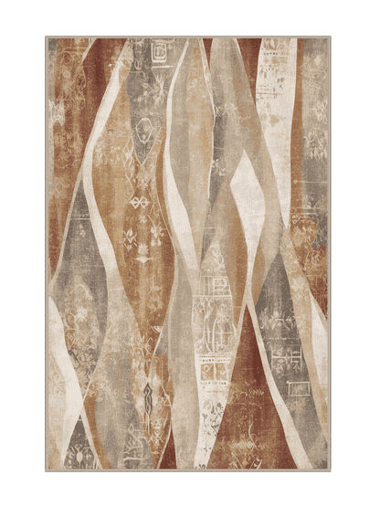 Dunes of Light Whispered Horizon - Premium Tan (W3C) Modern Area Rug | Plush & Washable Options | Rugolution Home Decor