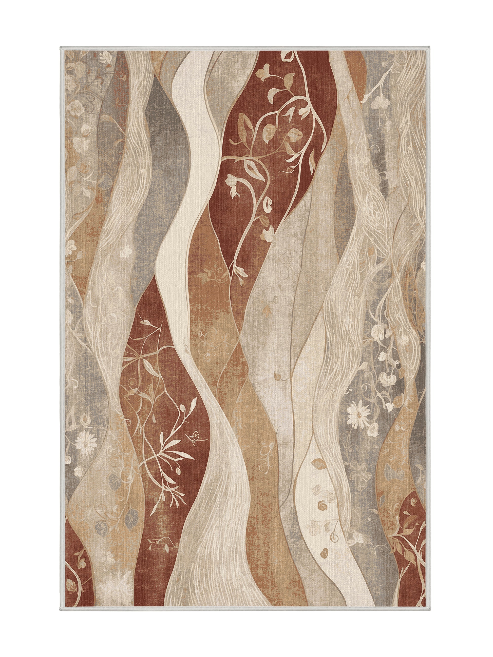 Dunes of Light Sunlit Ripple - Premium Champagne Modern Area Rug | Plush & Washable Options | Rugolution Home Decor