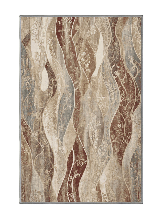 Dunes of Light Flowing Grace - Premium Sandstone Modern Area Rug | Plush & Washable Options | Rugolution Home Decor