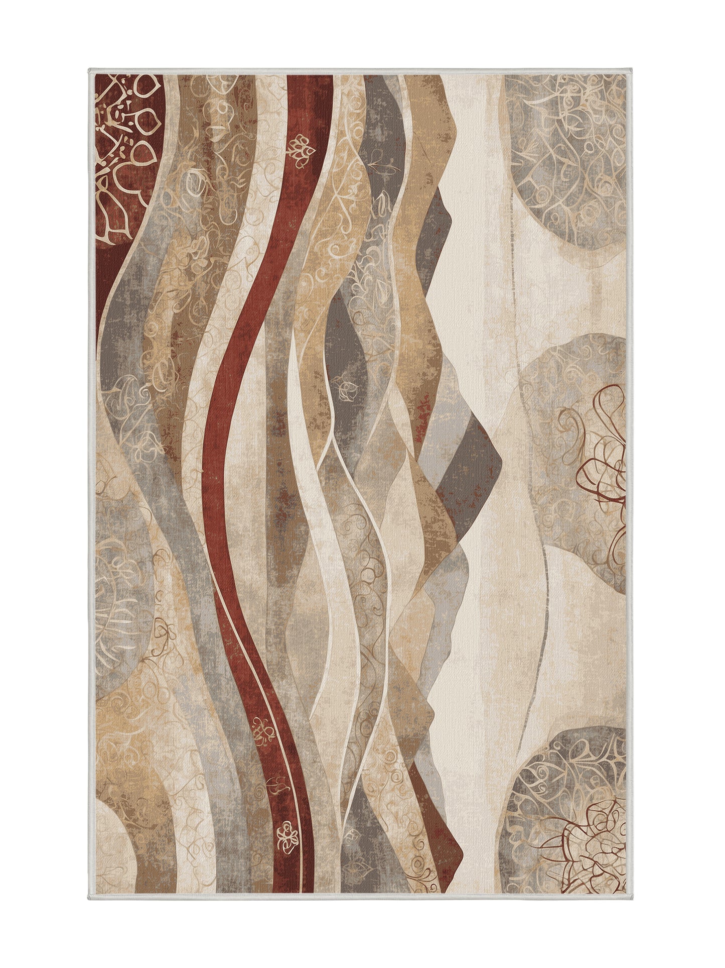 Dunes of Light Hushed Glow - Premium Dark White Modern Area Rug | Plush & Washable Options | Rugolution Home Decor