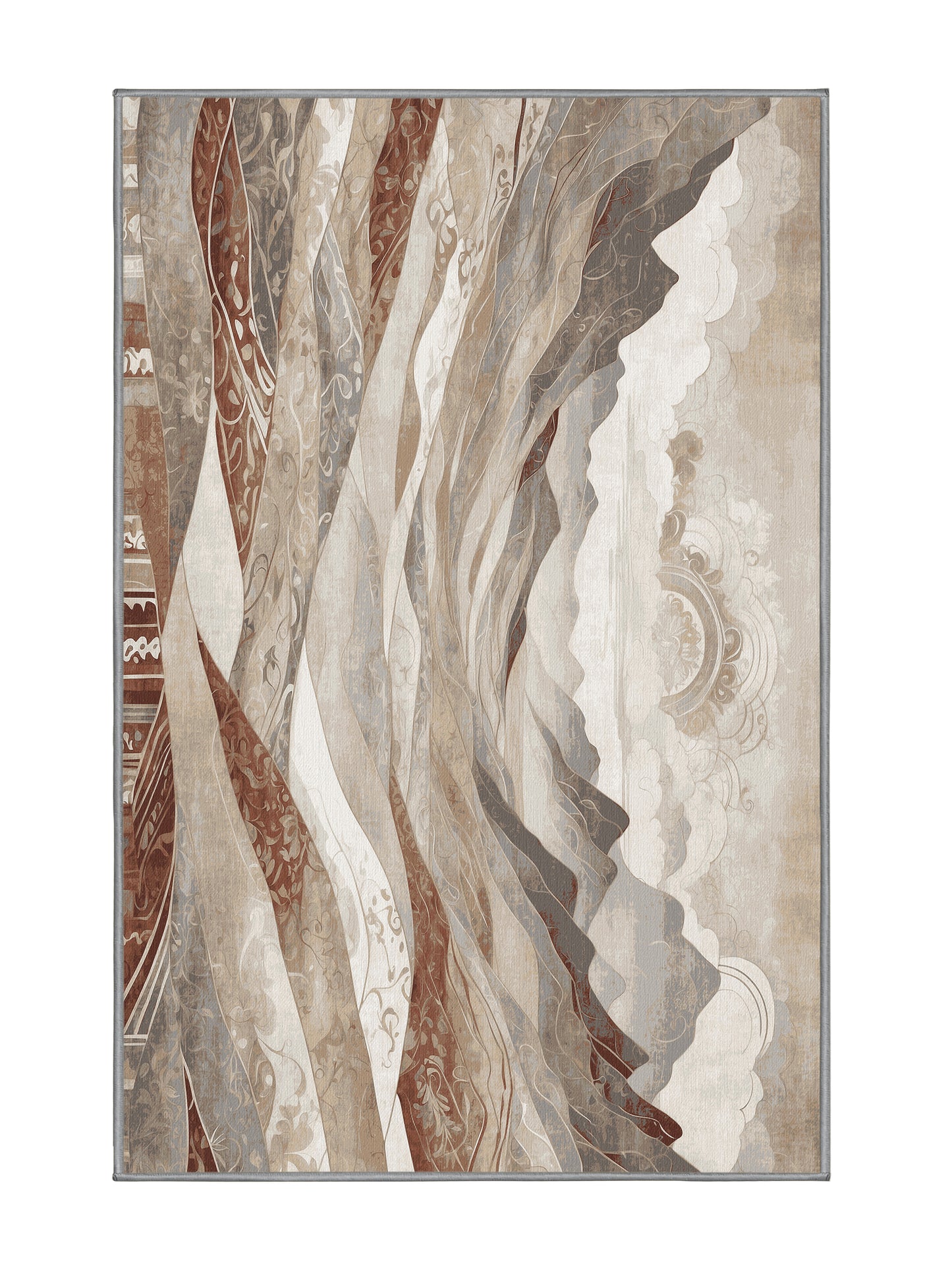 Dunes of Light Desert Breeze - Premium Sandstone Modern Area Rug | Plush & Washable Options | Rugolution Home Decor