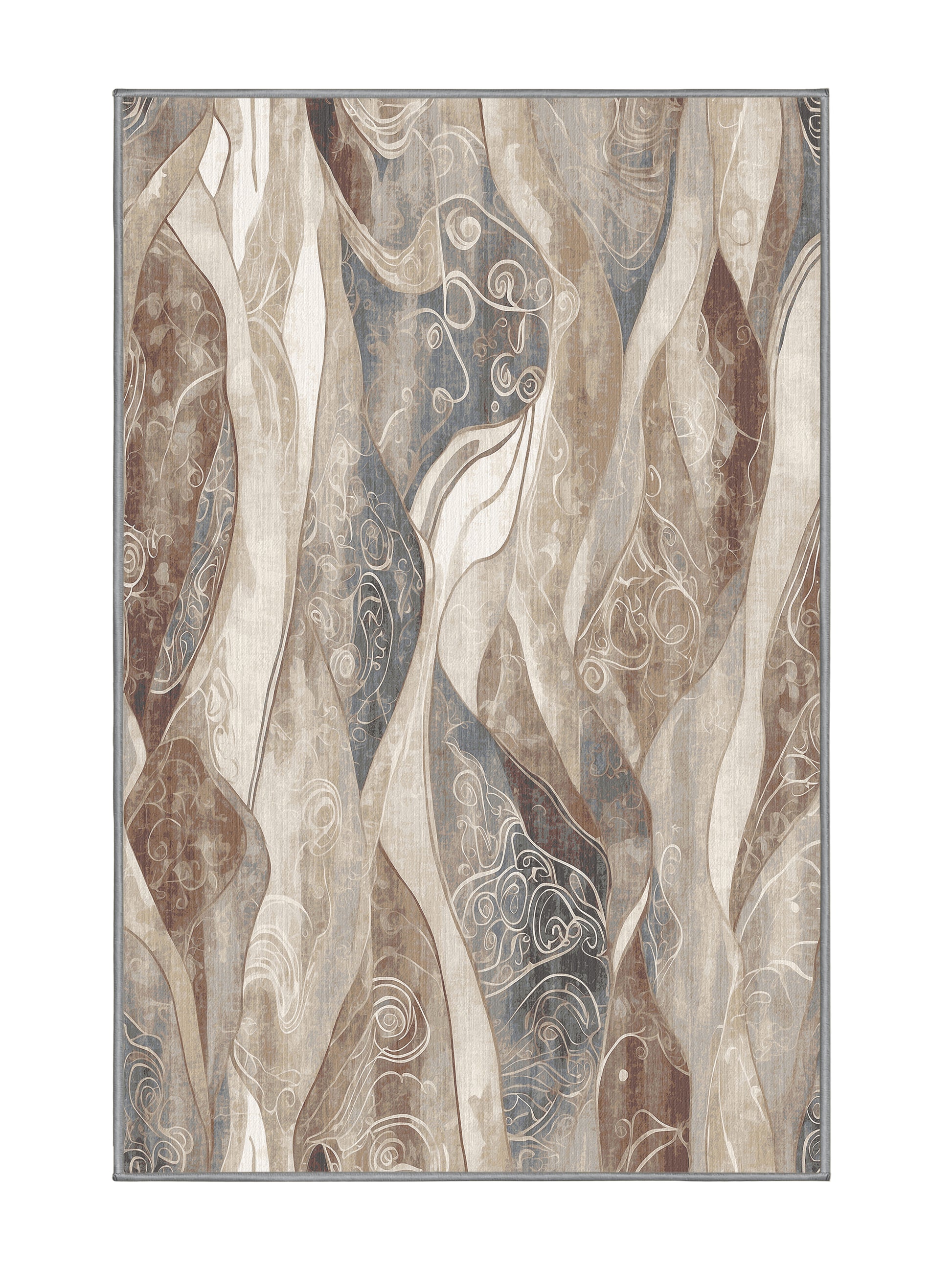 Dunes of Light Hazy Mirage - Premium Pale Silver Modern Area Rug | Plush & Washable Options | Rugolution Home Decor