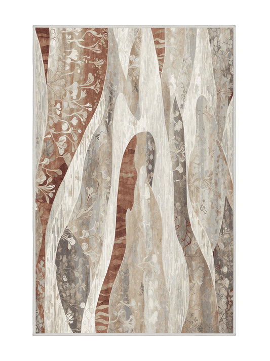 Dunes of Light Windswept Harmony - Premium Dark White Modern Area Rug | Plush & Washable Options | Rugolution Home Decor