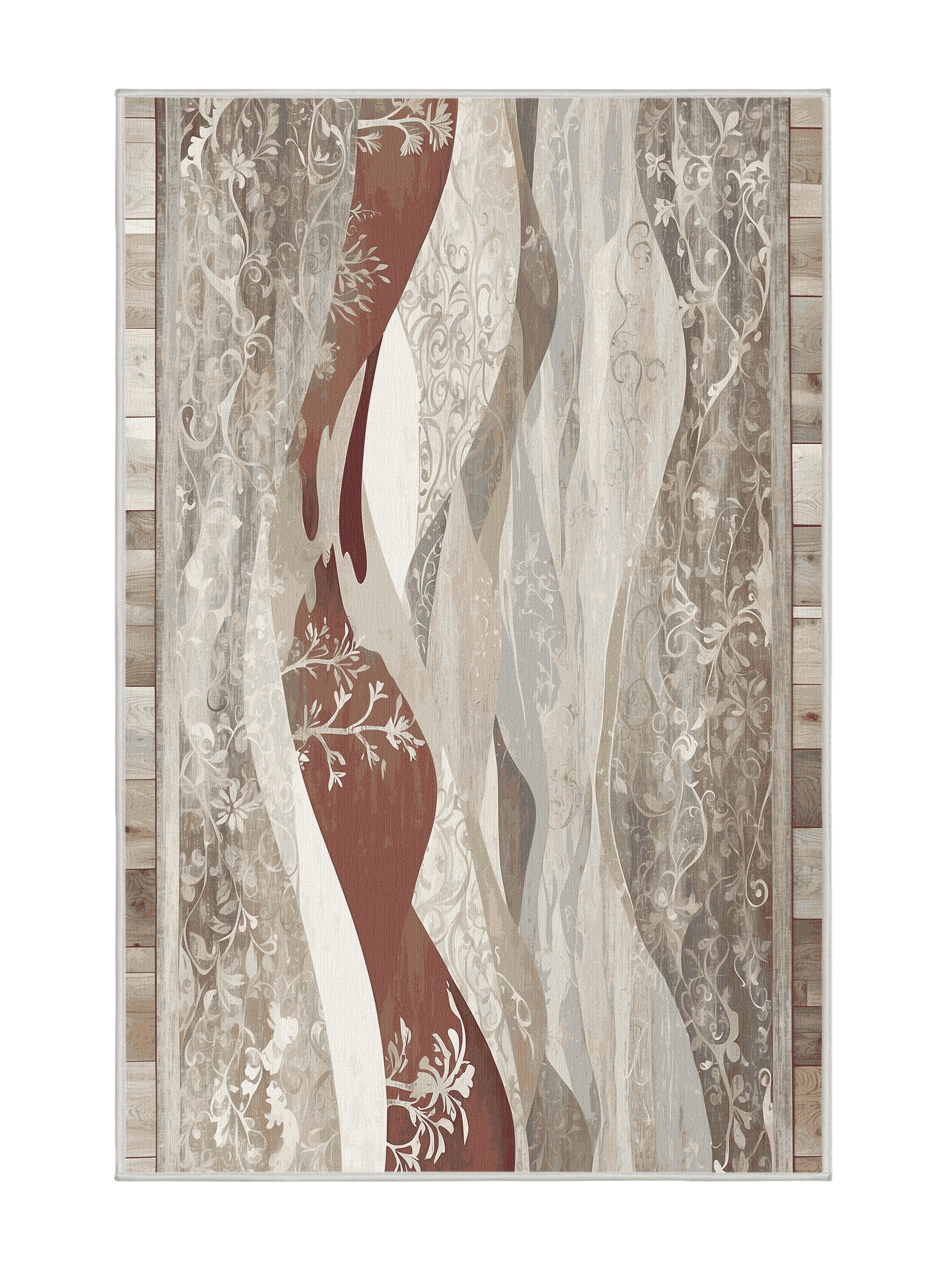 Dunes of Light Shadowed Bloom - Premium Dark White Modern Area Rug | Plush & Washable Options | Rugolution Home Decor