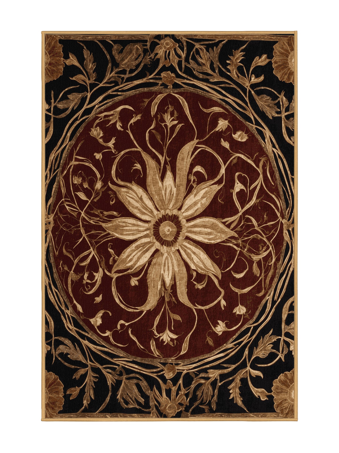 Glided Mythos Divine Arabesque - Premium Bakers Brown Modern Area Rug | Plush & Washable Options | Rugolution Home Decor