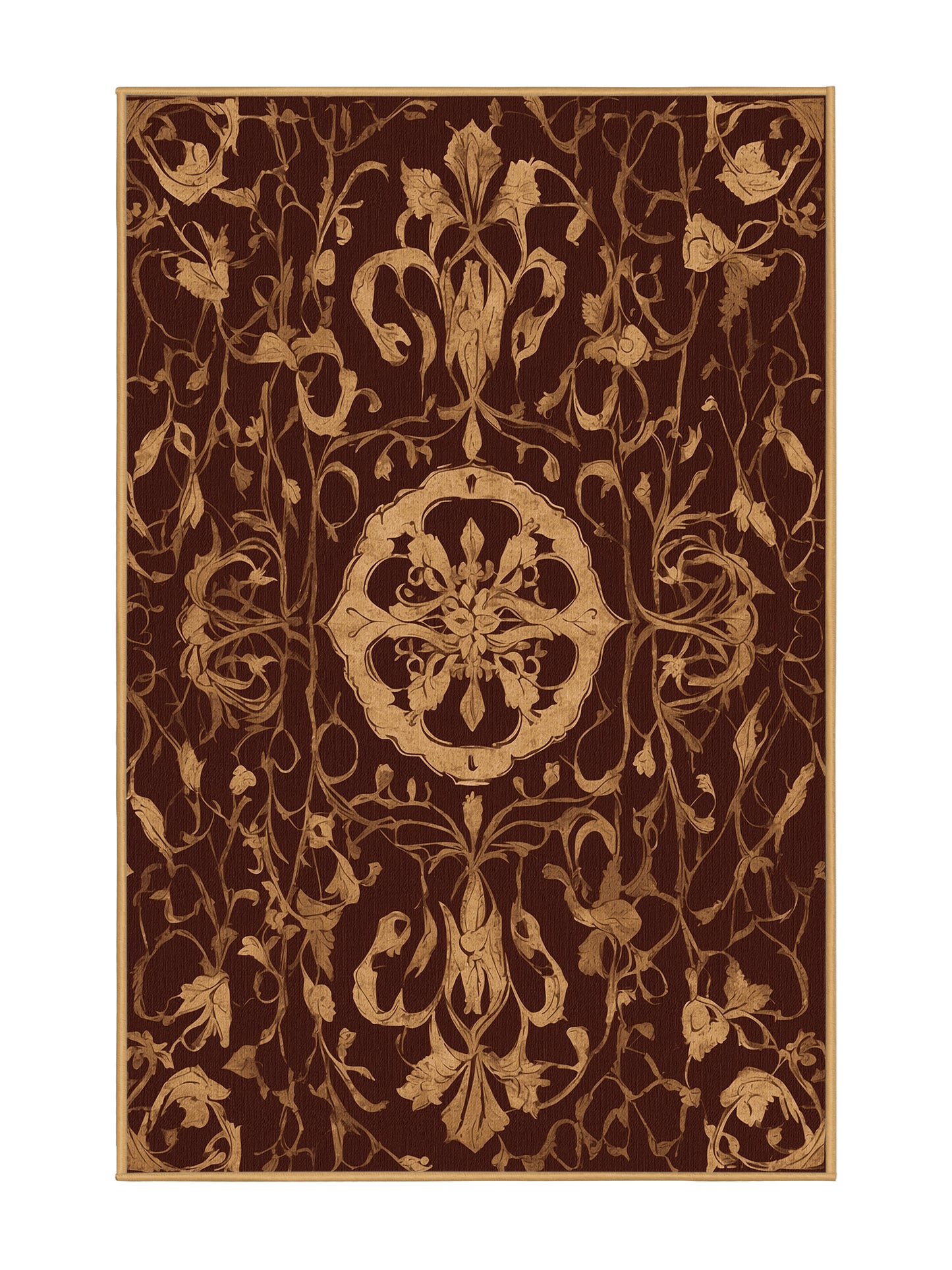 Glided Mythos Imperial Vine - Premium Bakers Brown Modern Area Rug | Plush & Washable Options | Rugolution Home Decor