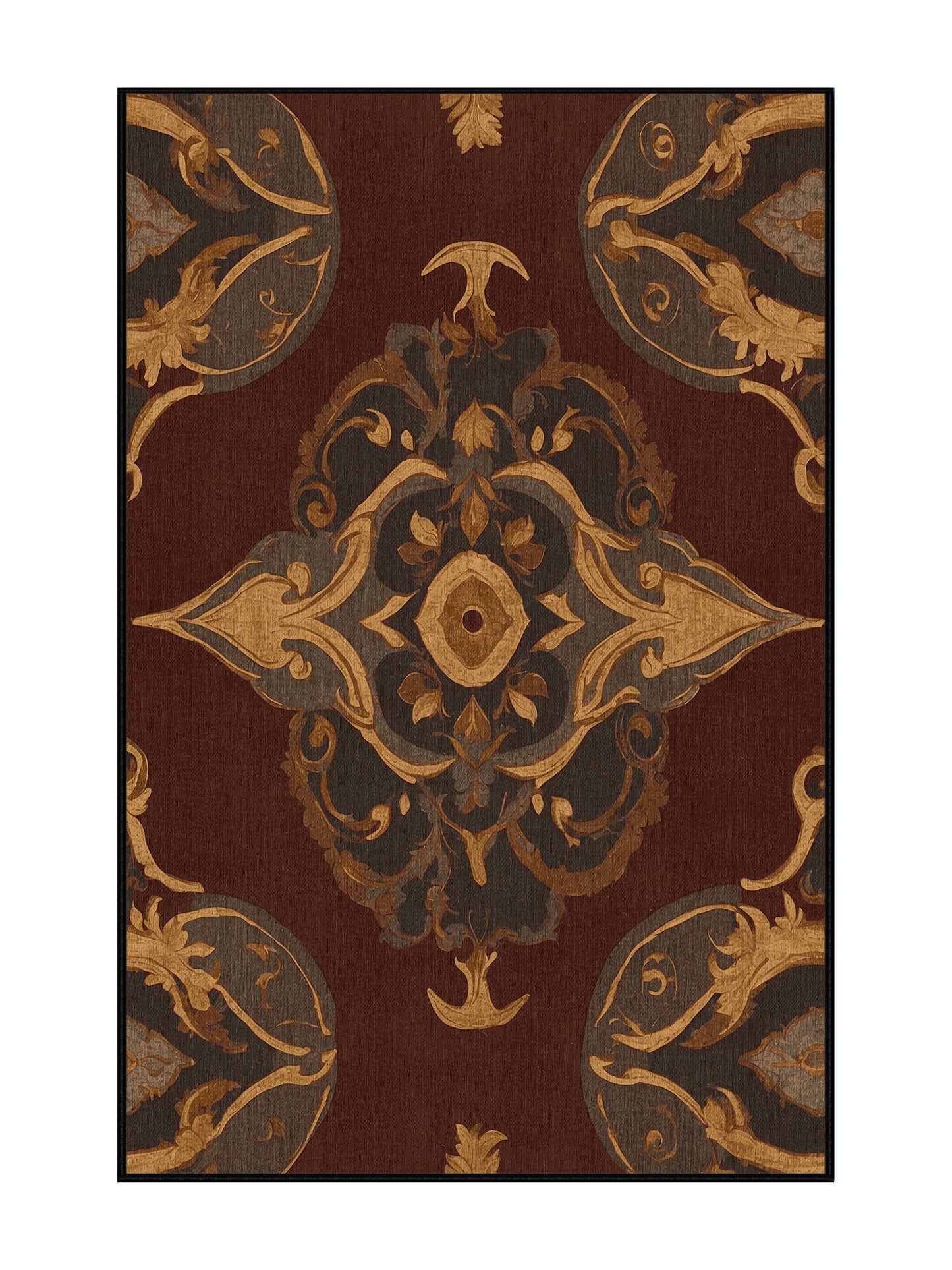 Glided Mythos Fabled Flourish - Premium Midnight Modern Area Rug | Plush & Washable Options | Rugolution Home Decor