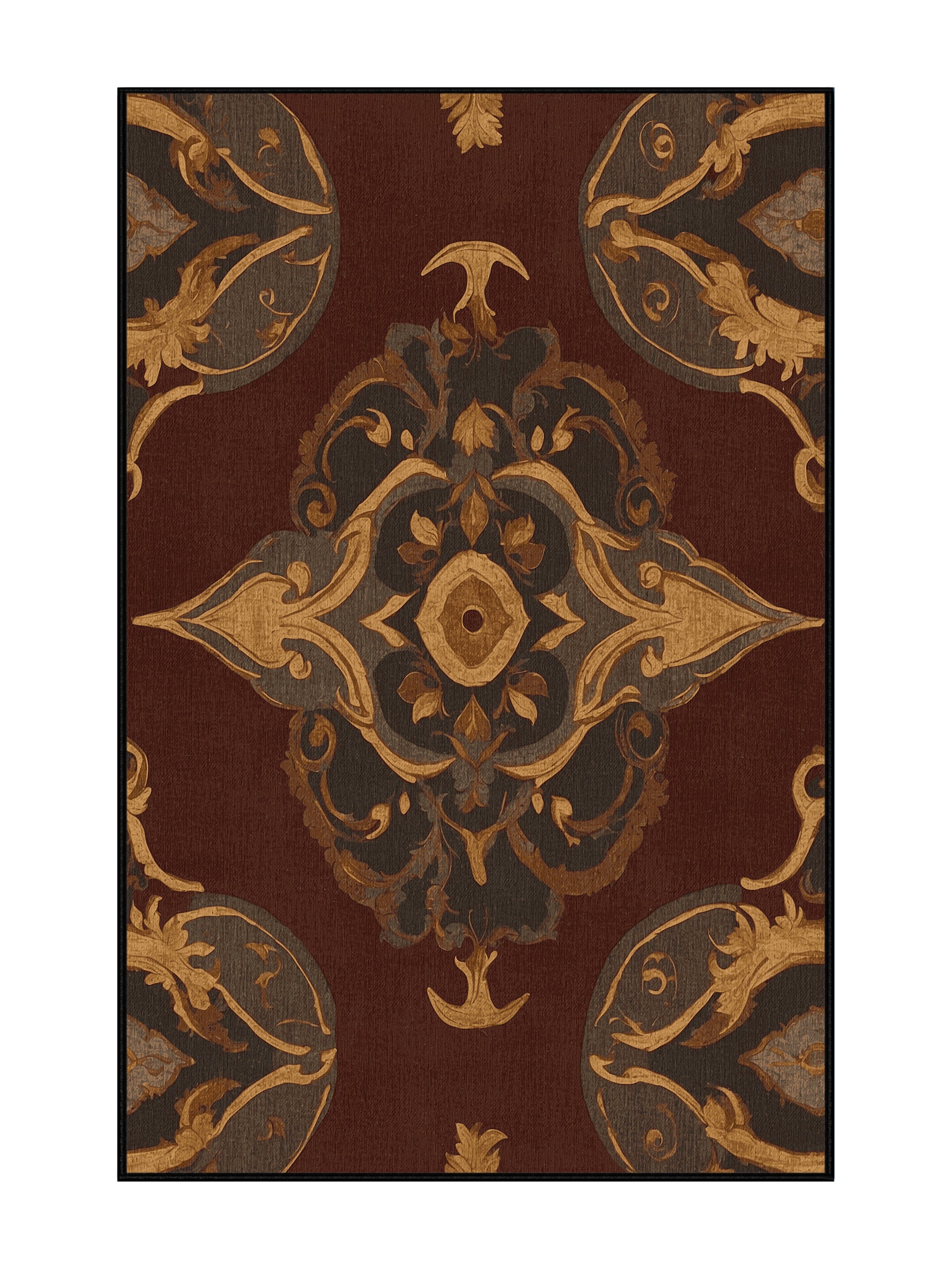 Glided Mythos Fabled Flourish - Premium Midnight Modern Area Rug | Plush & Washable Options | Rugolution Home Decor