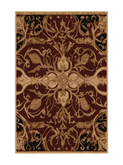 Glided Mythos Golden Lyric - Premium Bakers Brown Modern Area Rug | Plush & Washable Options | Rugolution Home Decor