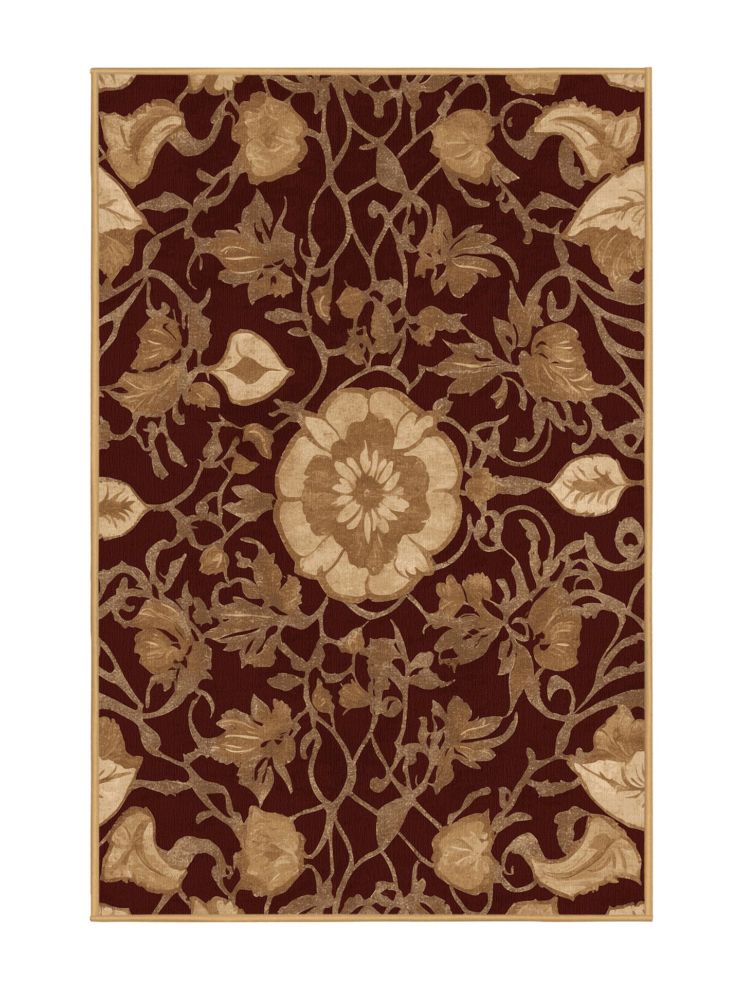 Glided Mythos Ethereal Filigree - Premium Bakers Brown Modern Area Rug | Plush & Washable Options | Rugolution Home Decor