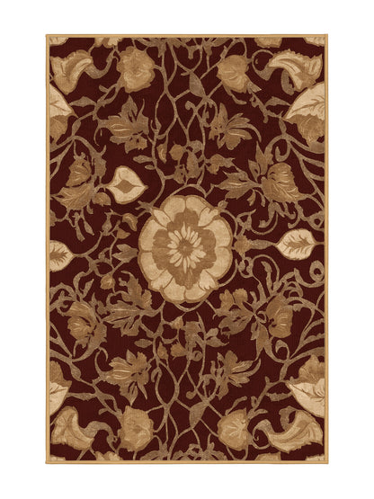 Glided Mythos Ethereal Filigree - Premium Bakers Brown Modern Area Rug | Plush & Washable Options | Rugolution Home Decor