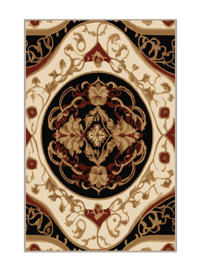 Glided Mythos Baroque Bloom - Premium Dark Almond Modern Area Rug | Plush & Washable Options | Rugolution Home Decor