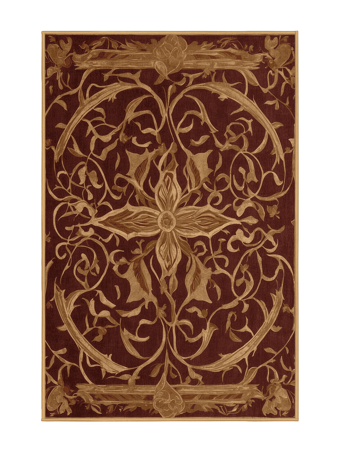 Glided Mythos Mythic Labyrinth - Premium Bakers Brown Modern Area Rug | Plush & Washable Options | Rugolution Home Decor