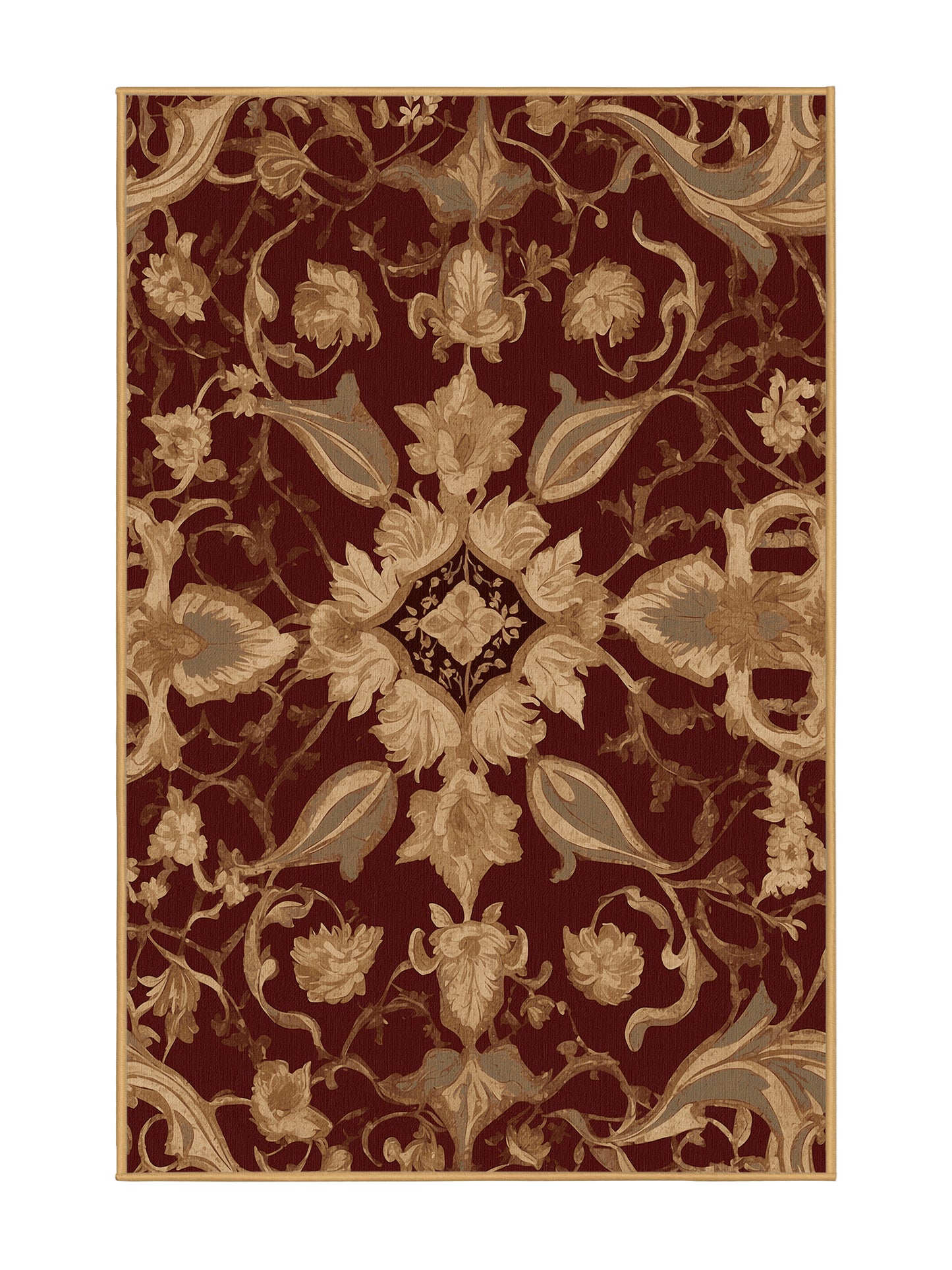 Glided Mythos Stately Emblem - Premium Bakers Brown Modern Area Rug | Plush & Washable Options | Rugolution Home Decor