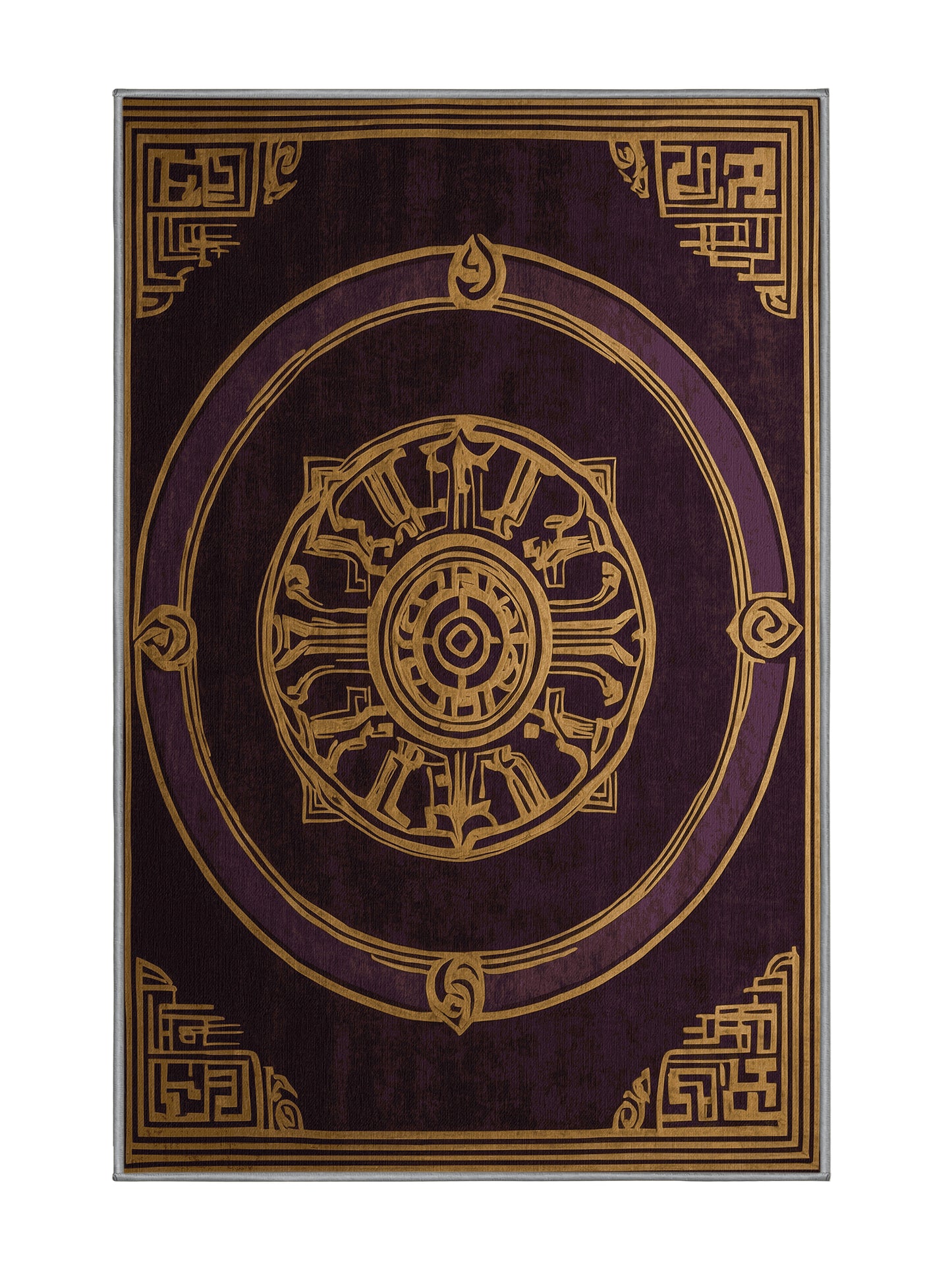 Glided Mythos Aegis Ornament - Premium Eggplant Modern Area Rug | Plush & Washable Options | Rugolution Home Decor