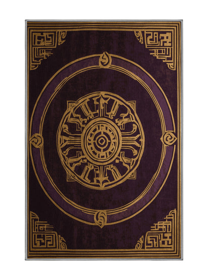 Glided Mythos Aegis Ornament - Premium Eggplant Modern Area Rug | Plush & Washable Options | Rugolution Home Decor