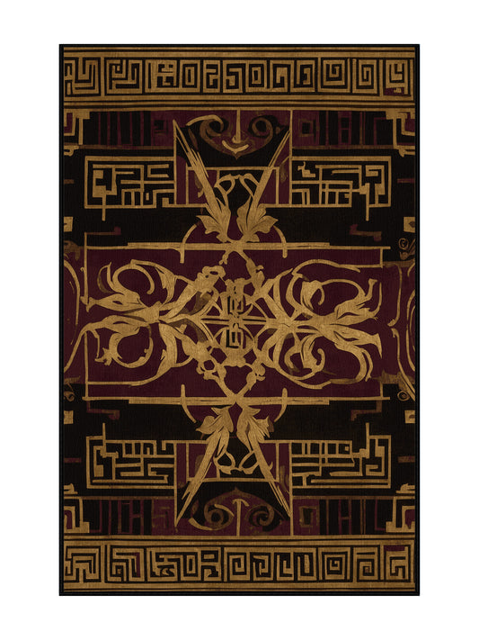 Glided Mythos Majestic Laurel - Premium Midnight Modern Area Rug | Plush & Washable Options | Rugolution Home Decor