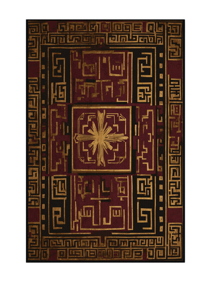 Glided Mythos Goldleaf Embrace - Premium Midnight Modern Area Rug | Plush & Washable Options | Rugolution Home Decor