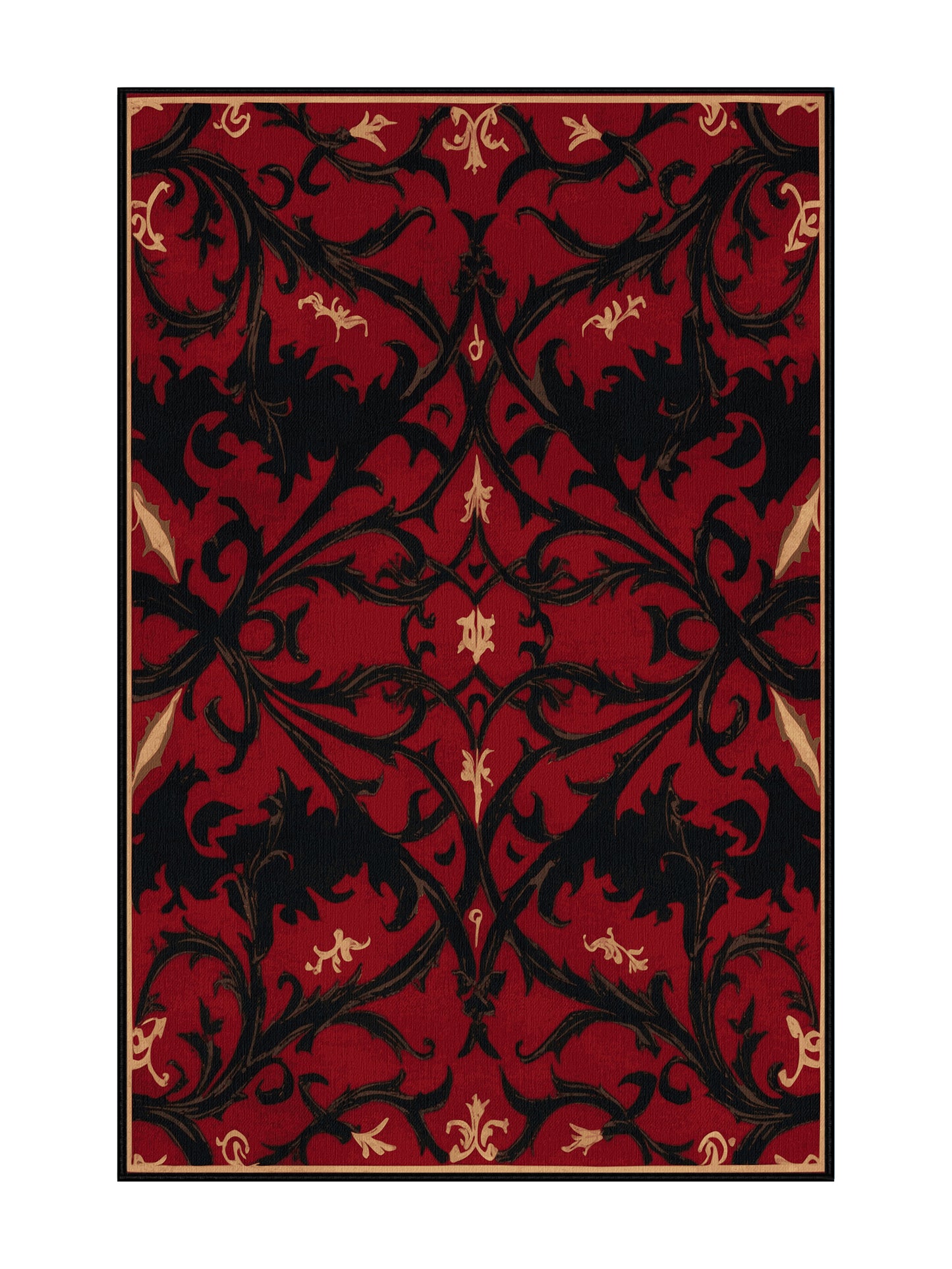 Glided Mythos Baroque Halo - Premium Vermilion Modern Area Rug | Plush & Washable Options | Rugolution Home Decor