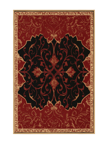 Glided Mythos Sacred Trellis - Premium Blood Red Modern Area Rug | Plush & Washable Options | Rugolution Home Decor