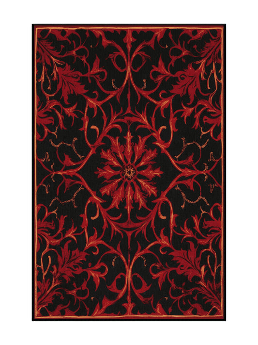 Glided Mythos Gilded Epiphany - Premium Old Burgundy Modern Area Rug | Plush & Washable Options | Rugolution Home Decor