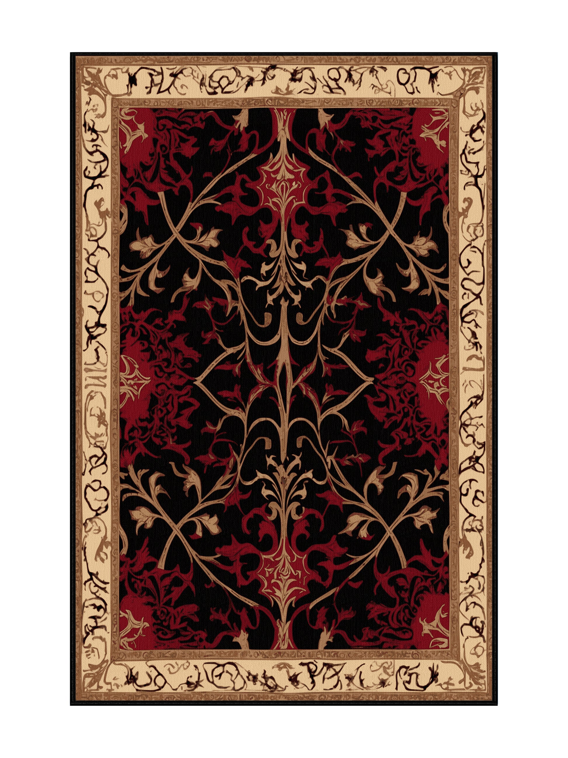 Glided Mythos Ornate Relic - Premium Black Bean Modern Area Rug | Plush & Washable Options | Rugolution Home Decor