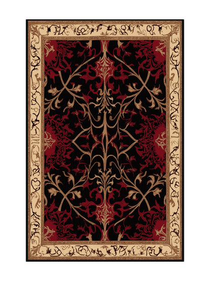 Glided Mythos Ornate Relic - Premium Black Bean Modern Area Rug | Plush & Washable Options | Rugolution Home Decor